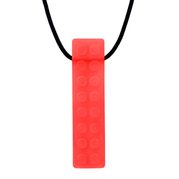 ARK Therapeutics Chew Translucent Red - XXT Toughest Ark's Brick Stick Textured Chew Necklace