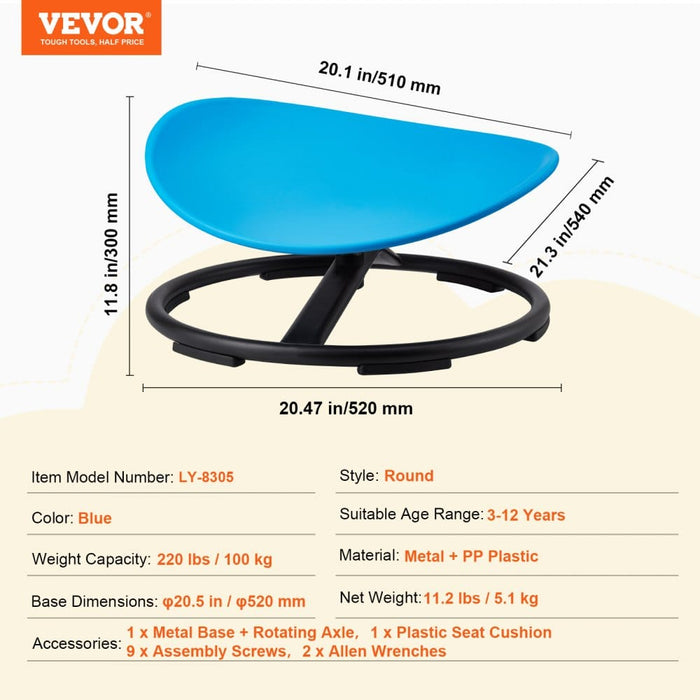 Vevor Seat Carousel Spinning Plastic Seat Round