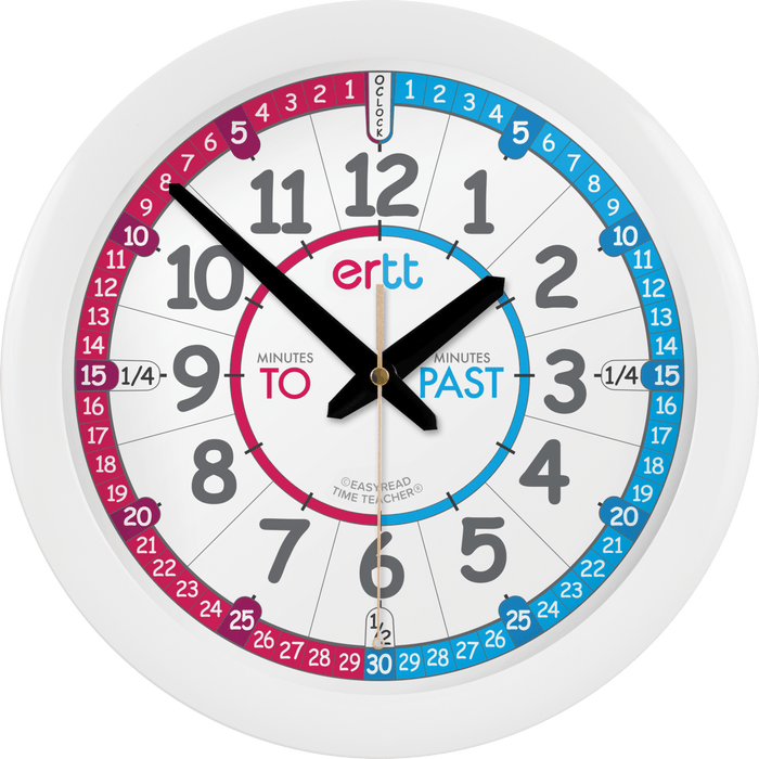 EasyRead Easy Read Clock Red/Blue Face EasyRead 29cm Wall Clock